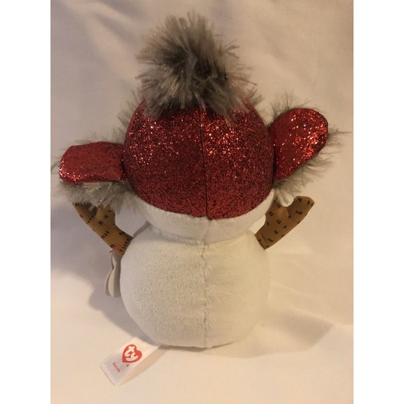 TY Beanie Boos 6" Buttons Snowman Plush Stuffed Animal Toy Heart Tags NEW - Picture 4 of 8